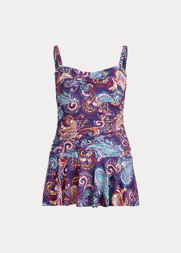 One-Piece Ralph Lauren Mujer Morados Multicolor - Paisley Skirted - GQRYU0956